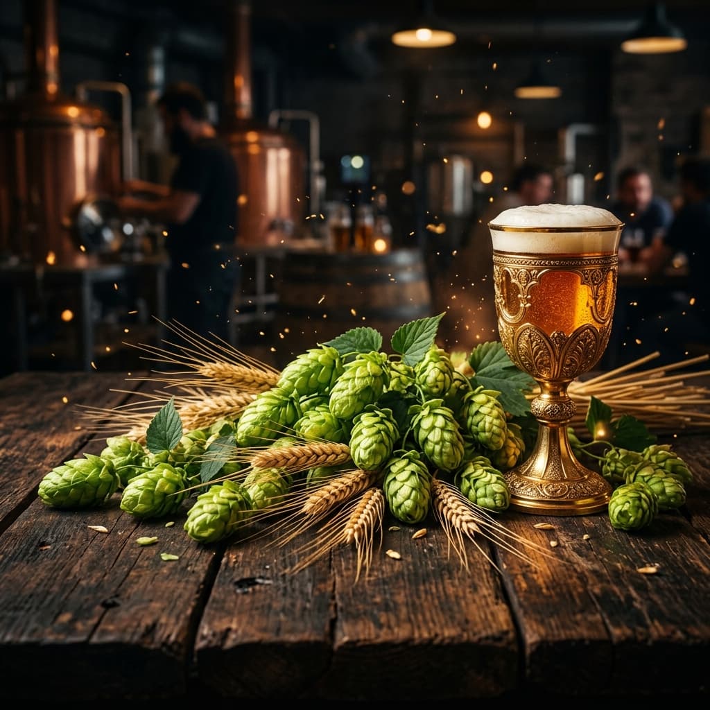 Adding fresh hop cones